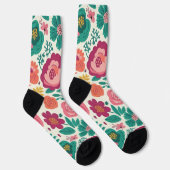 Launisches Volkstümliches Blumenmuster Socken (Rechts)