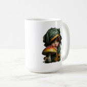 Launisches Waldmädchen mit Pilz-Fantasy-Kunst Kaffeetasse (VorderseiteRechts)