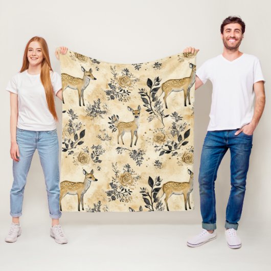 Launisches Waldrehmuster Fleecedecke (Beispiel)