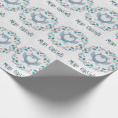 Launisches Weihnachtspapier mit Eule  Geschenkpapier (Ecke)