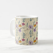 Launisches Wildblumen-Nahtloses Muster Kaffeetasse (Vorderseite Links)