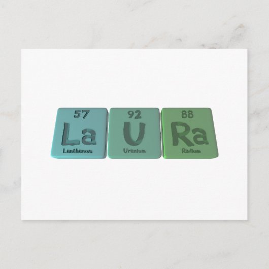 Laura als Lanthanum Uranium Radium Postkarte (Vorderseite)
