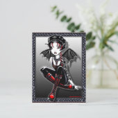 Laura Bat Winged Biker Fee Postkarte (Stehend Vorderseite)