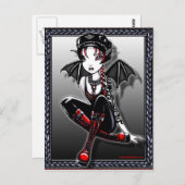 Laura Bat Winged Biker Fee Postkarte (Vorne/Hinten)