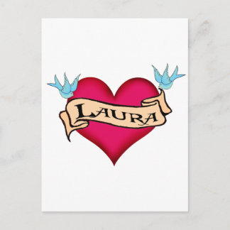 Laura - Custom Heart Tattoo T - Shirt & Geschenke Postkarte
