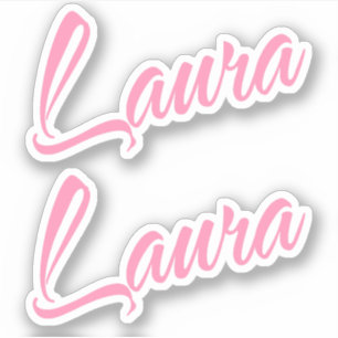 Laura Decorative Name in Pink x2 Aufkleber