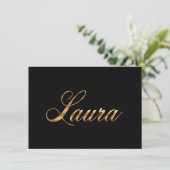 Laura gold Design Lettering Karte (Stehend Vorderseite)