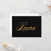 Laura gold Design Lettering Karte (Vorderseite/Rückseite Beispiel)