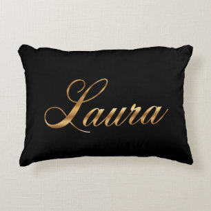 Laura gold Design Lettering Kissen