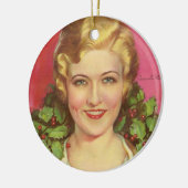 Laura-La Plante Titelseite 1929. Weihnachten Keramik Ornament (Links)