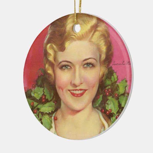 Laura-La Plante Titelseite 1929. Weihnachten Keramik Ornament (Links)