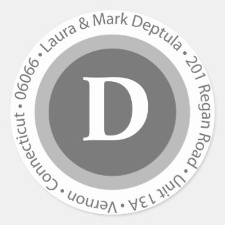 Laura & Mark Deptula Adressetikett Runder Aufkleber