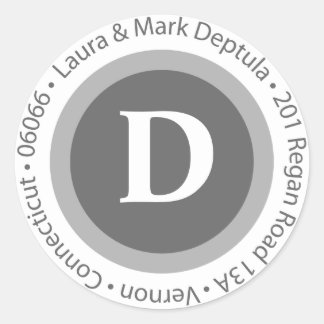 Laura & Mark Deptula Anschrift Etikett Nr. 2 Runder Aufkleber