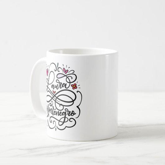 Laura Montenegro, Handschrift Kaffeetasse (Vorderseite Links)