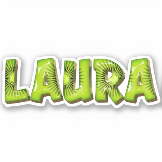 Laura Name Kiwi Design Aufkleber Sticker (Vorderseite)