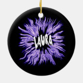 Laura Name Star Keramik Ornament (Hinten)