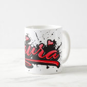 Laura red Heart Graffiti Tasse Kaffeetasse (VorderseiteRechts)
