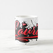 Laura red Heart Graffiti Tasse Kaffeetasse (Mittel)