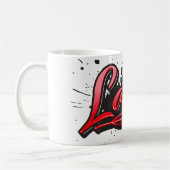 Laura red Heart Graffiti Tasse Kaffeetasse (Links)