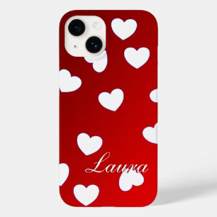 Laura - Vorlage für Ihren Namen Weißes Herz auf Ro Case-Mate iPhone 14 Hülle