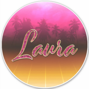 Laura Vorname Name golden pink Aufkleber Sticker