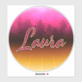 Laura Vorname Name golden pink Aufkleber Sticker (Blatt)