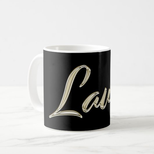 Laura white gold Handwriting Tasse Kaffeetasse (Vorderseite Links)