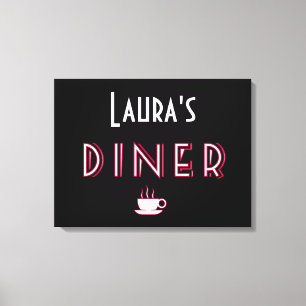 Lauras Art Deco Diner Sign Leinwanddruck