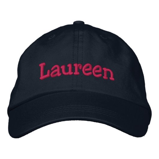 Laureen bestickte Baseball Cap Navy Hot Pink Kappe (Vorderseite)