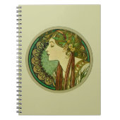 Laurel, Alphonse Mucha Vintager Jugendstil Notizblock (Vorderseite)