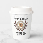 Laurel and Coffee Cup Small Business Pappbecher (Vorderseite)