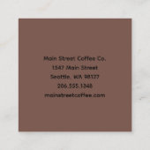 Laurel and Coffee Cup Small Business Quadratische Visitenkarte (Rückseite)