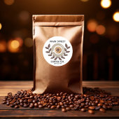 Laurel and Coffee Cup Small Business Sticker