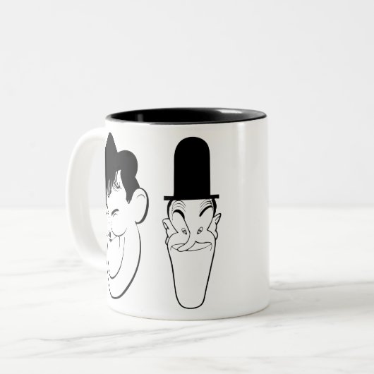 Laurel and Hardy Zweifarbige Tasse (Vorderseite Links)