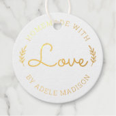 Laurel Blätter handgefertigt mit Liebe Geschenkanhänger (Vorderseite)