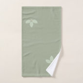 Laurel Blätter & Monogram auf Sage Bath Handtuch S Badhandtuch Set (Handtuch)