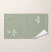 Laurel Blätter & Monogram auf Sage Bath Handtuch S Badhandtuch Set (Handtuch)