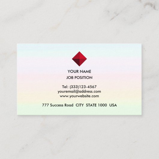 Laurel Blätter über Pastellfarben Visitenkarte (Rückseite)