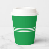 Laurel Blätter, Veganer Text und drei Streifen auf Pappbecher (Rückseite)