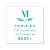 Laurel Branch | Elegante Monogramm-Rücksendeadress Permastempel (Design)
