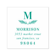 Laurel Branch | Elegante Monogramm-Rücksendeadress
