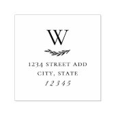 Laurel Branch Initial Wedding Rücksendeadresse Permastempel (Design)