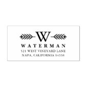 Laurel Branch Monogram Rücksendeadresse Briefmarke Permastempel (Design)