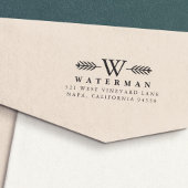 Laurel Branch Monogram Rücksendeadresse Briefmarke Permastempel