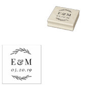 Laurel Branch Monogram Wedding Save the Date Gummistempel (Stempel)