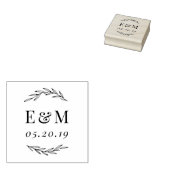 Laurel Branch Monogram Wedding Save the Date Gummistempel (Stempel)