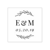 Laurel Branch Monogram Wedding Save the Date Gummistempel (Prägung)