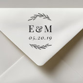 Laurel Branch Monogram Wedding Save the Date Gummistempel