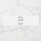 Laurel Branch Monogram Wedding Wasserflaschenetikett (Einzelnes Label)