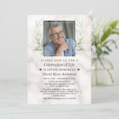Laurel Celebration of Life Foto Beuneral Memorial Einladung (Stehend Vorderseite)